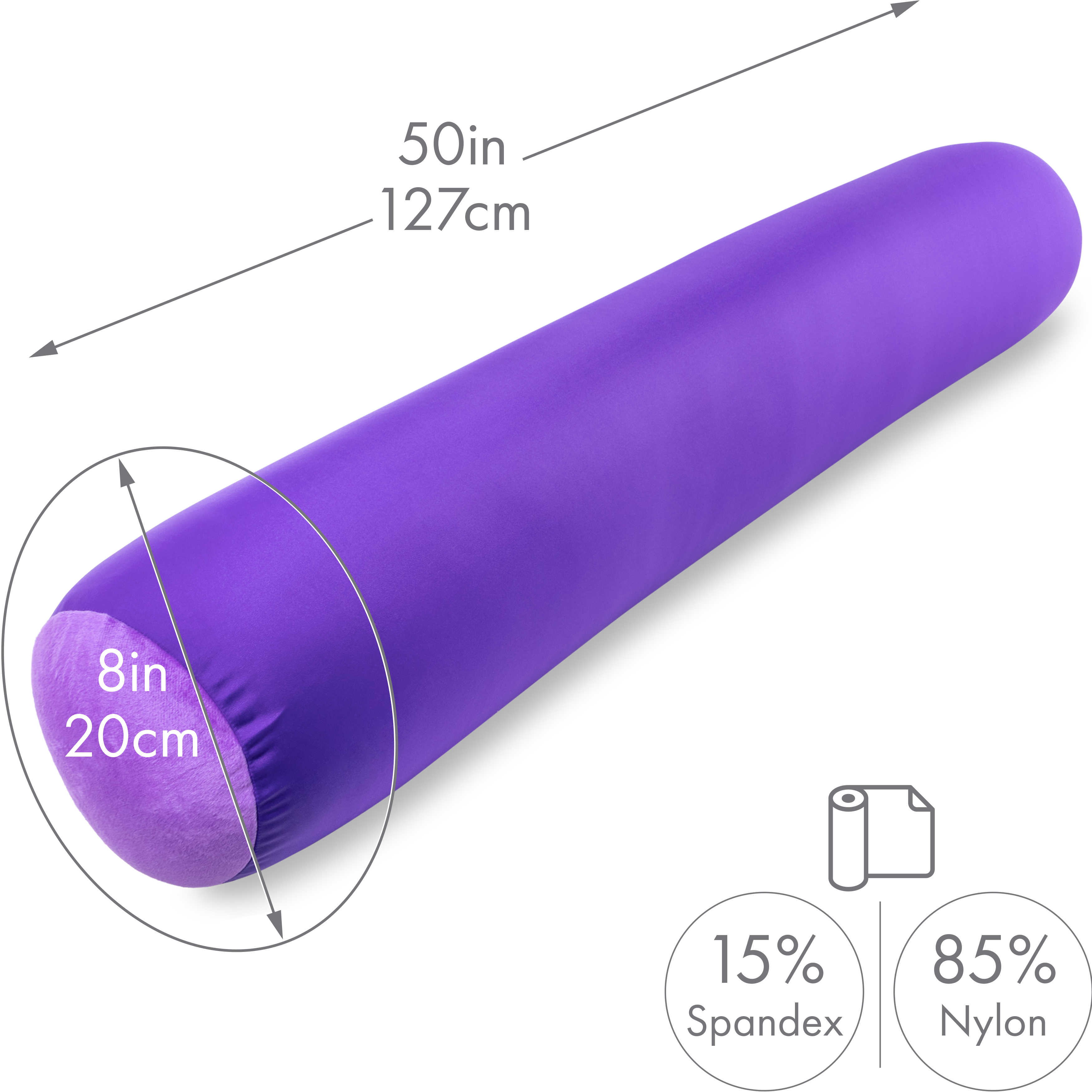 Dark Lavender, COVER Only Microbead Body Pillow