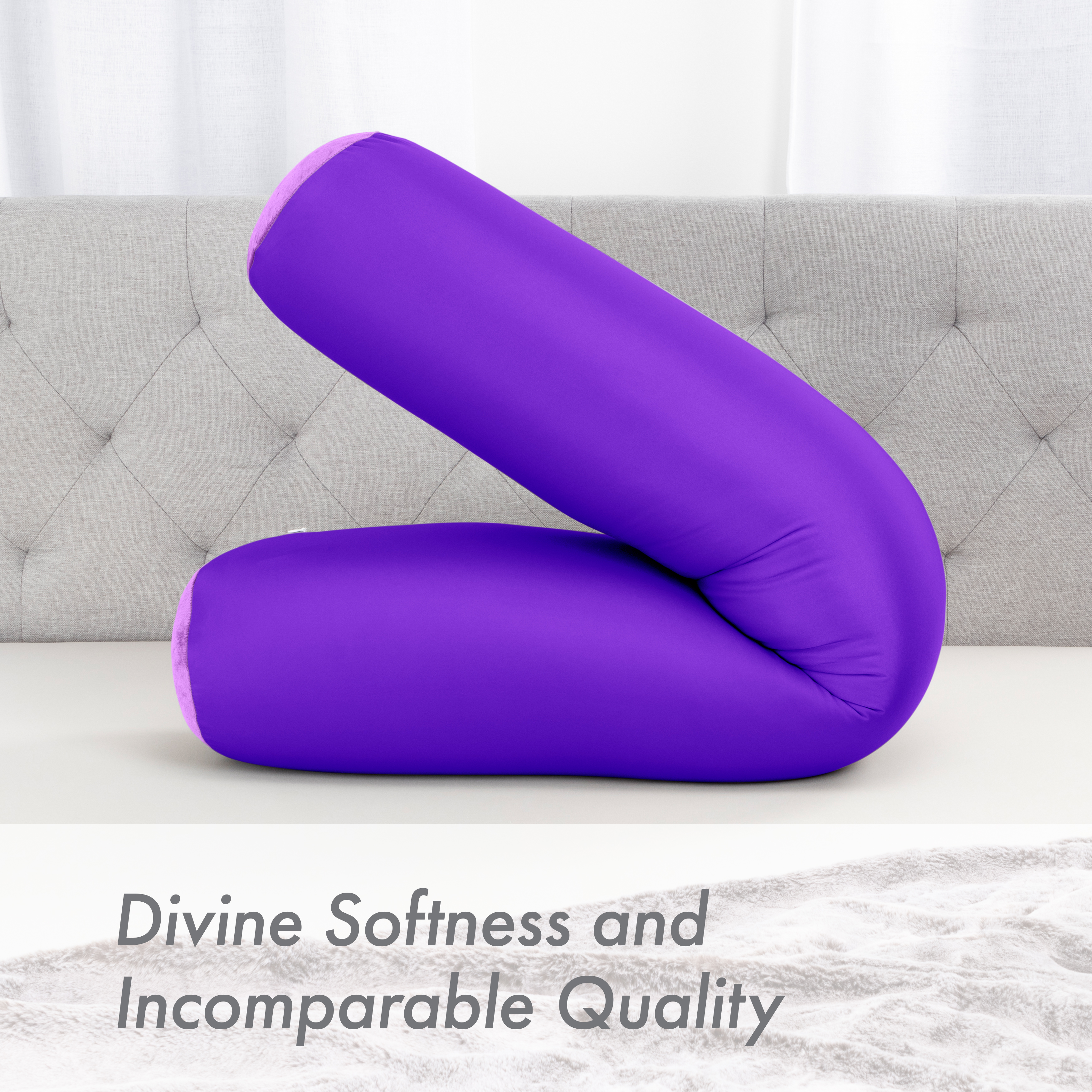 Dark Lavender, COVER Only Microbead Body Pillow